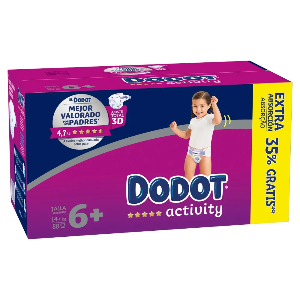 Box Diapers Activity Extra Size 6+ 88 Units 1 Box Diapers Activity Extra Size 6+ 88 Units