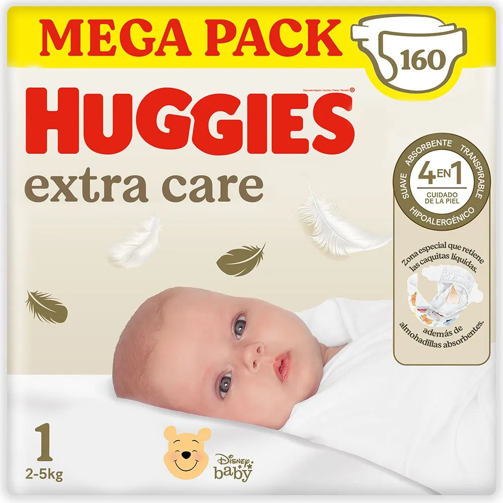 HUGGIES Extra Care Diapers Size 1 160 Units 1 HUGGIES Extra Care Diapers Size 1 160 Units