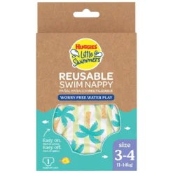 HLS Reusable Swimsuit Diaper Size 3-4 Tropical Trees