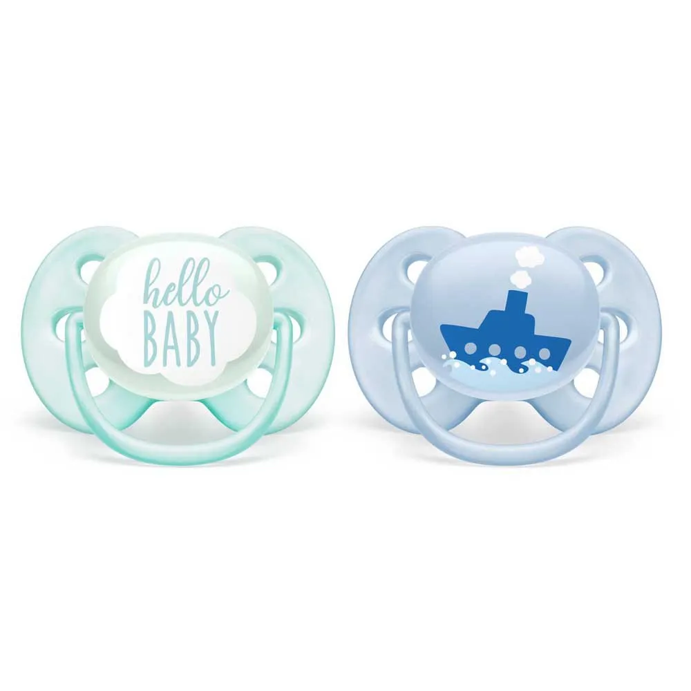 PHILIPS AVENT Ultra Soft X2 Boy Pacifiers 2 PHILIPS AVENT Ultra Soft X2 Boy Pacifiers - Image 2