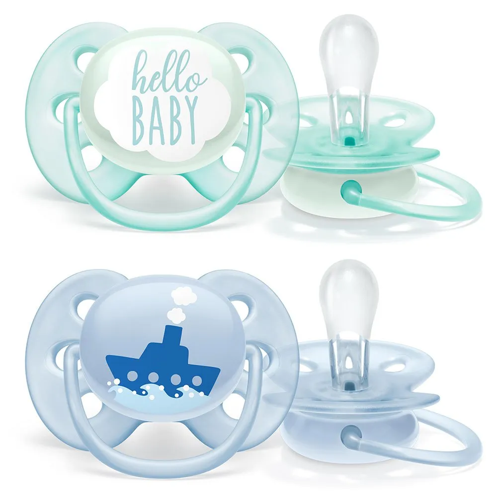 PHILIPS AVENT Ultra Soft X2 Boy Pacifiers 1 PHILIPS AVENT Ultra Soft X2 Boy Pacifiers