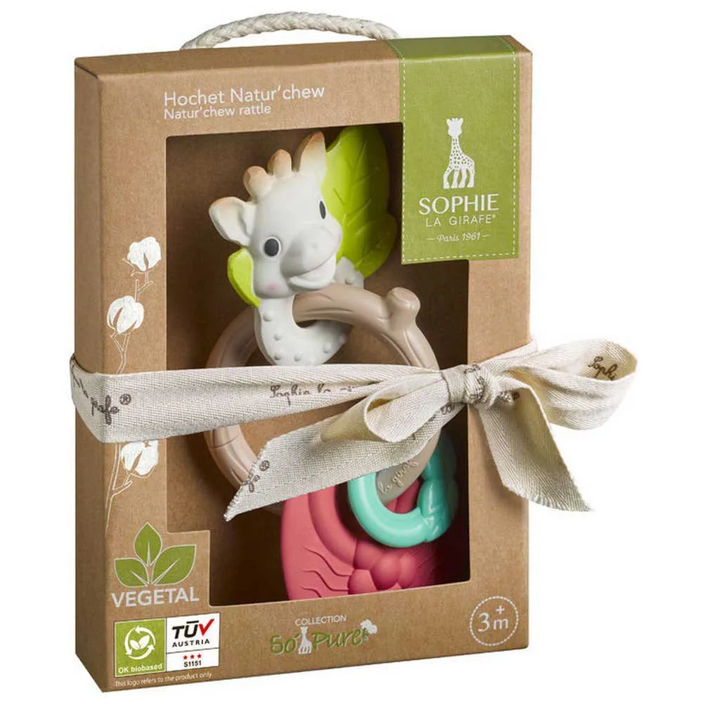 Sophie La Girafe So´Pure Natur´Chew Bioplastic And Natural Hevea Teether Rattle 1 Sophie La Girafe So´Pure Natur´Chew Bioplastic And Natural Hevea Teether Rattle