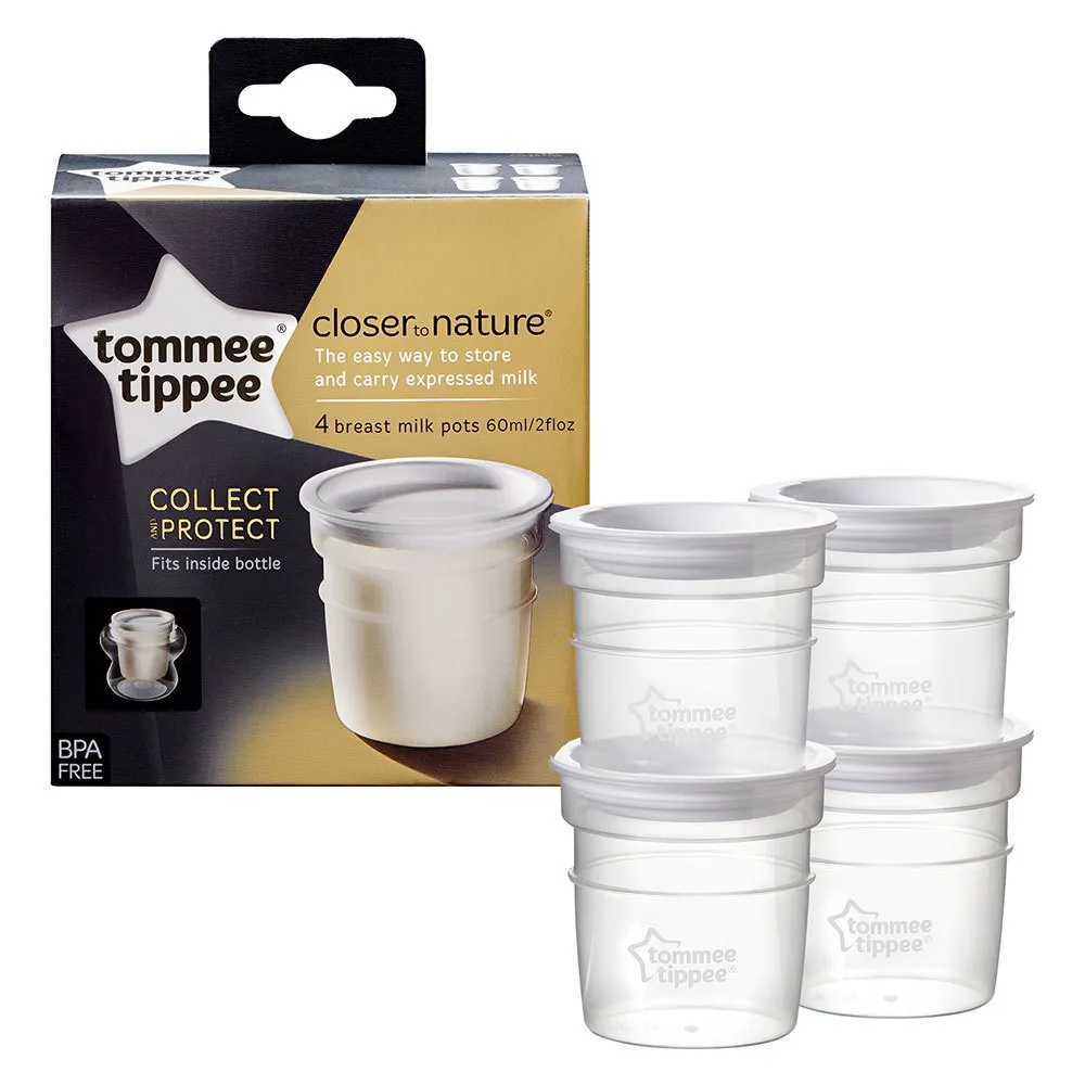 Tommee Tippee Breast Milk Pots X4 2 Tommee Tippee Breast Milk Pots X4 - Image 2