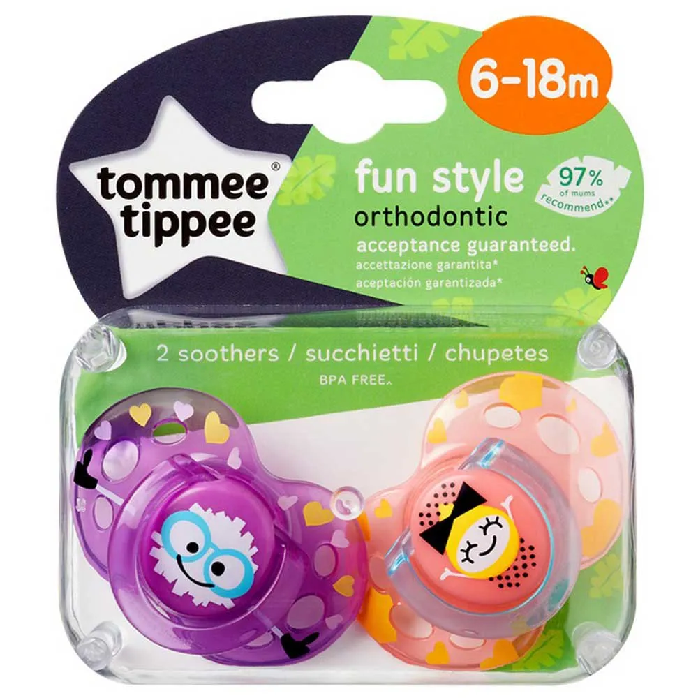 Tommee Tippee Fun Pacifiers X2 3 Tommee Tippee Fun Pacifiers X2 - Image 3